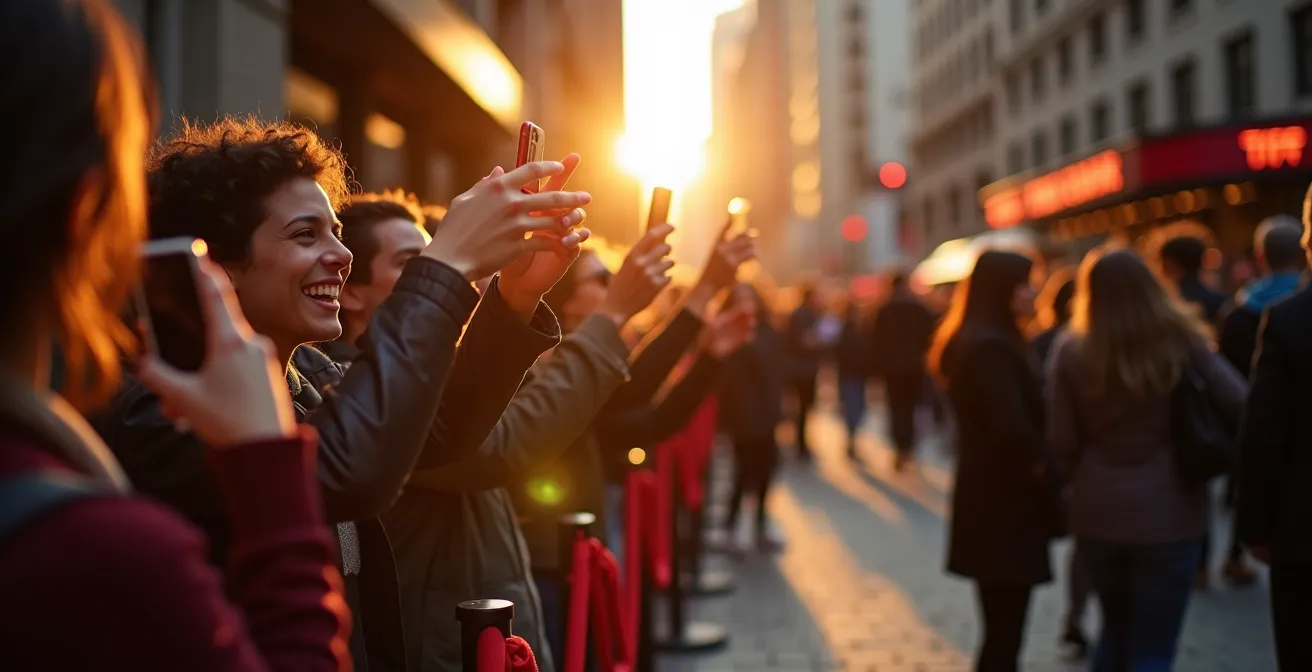 Photographers and fans gathered at a strategic spot near the Princess of Wales Theatre's side entrance