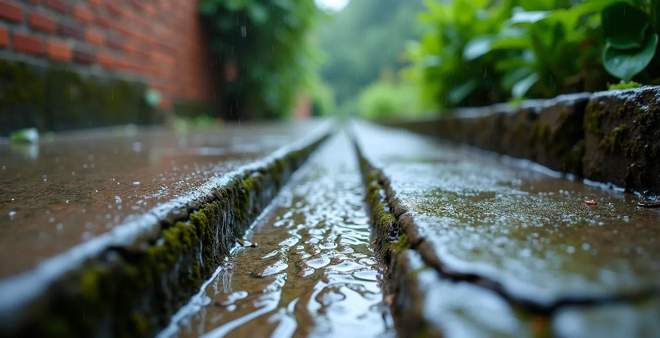 Cross-section view showing correct drainage slope away from Toronto home foundation