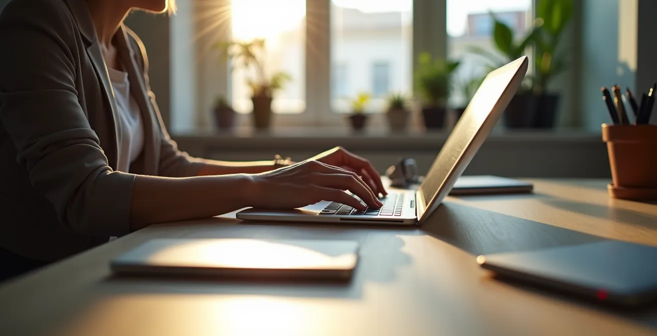 Professional workspace setup in a Toronto furnished apartment