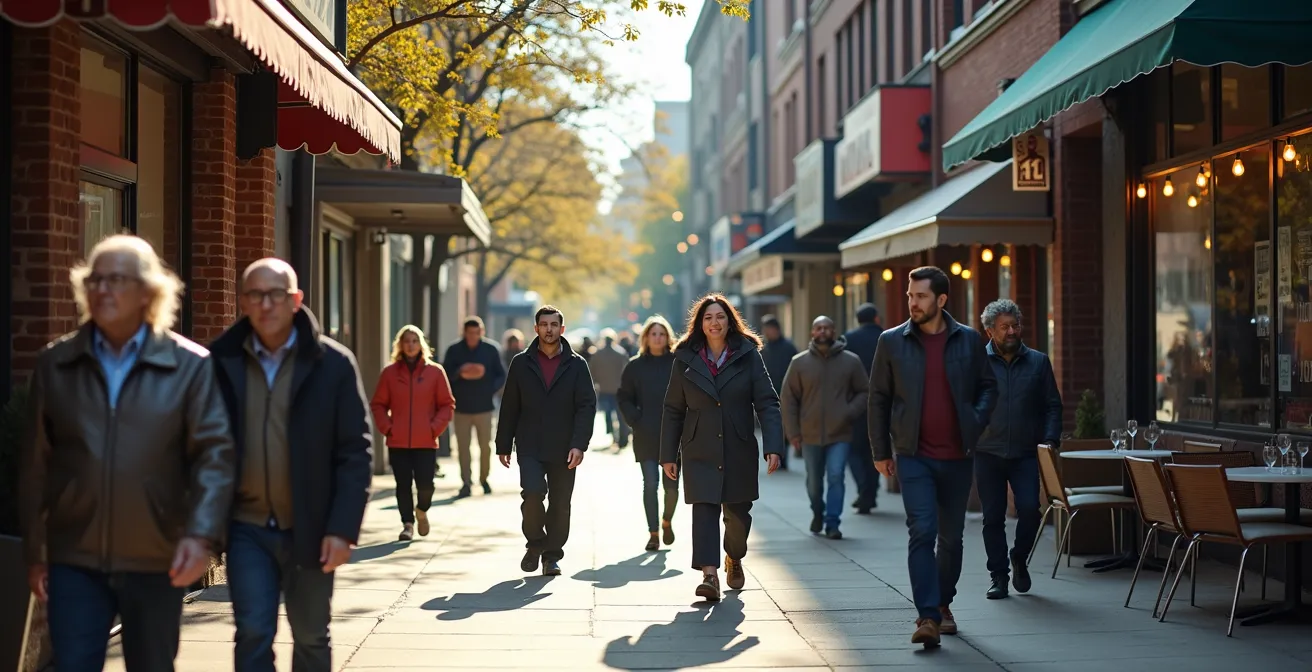 Street-level view of Toronto neighborhood showing mix of old storefronts and new development