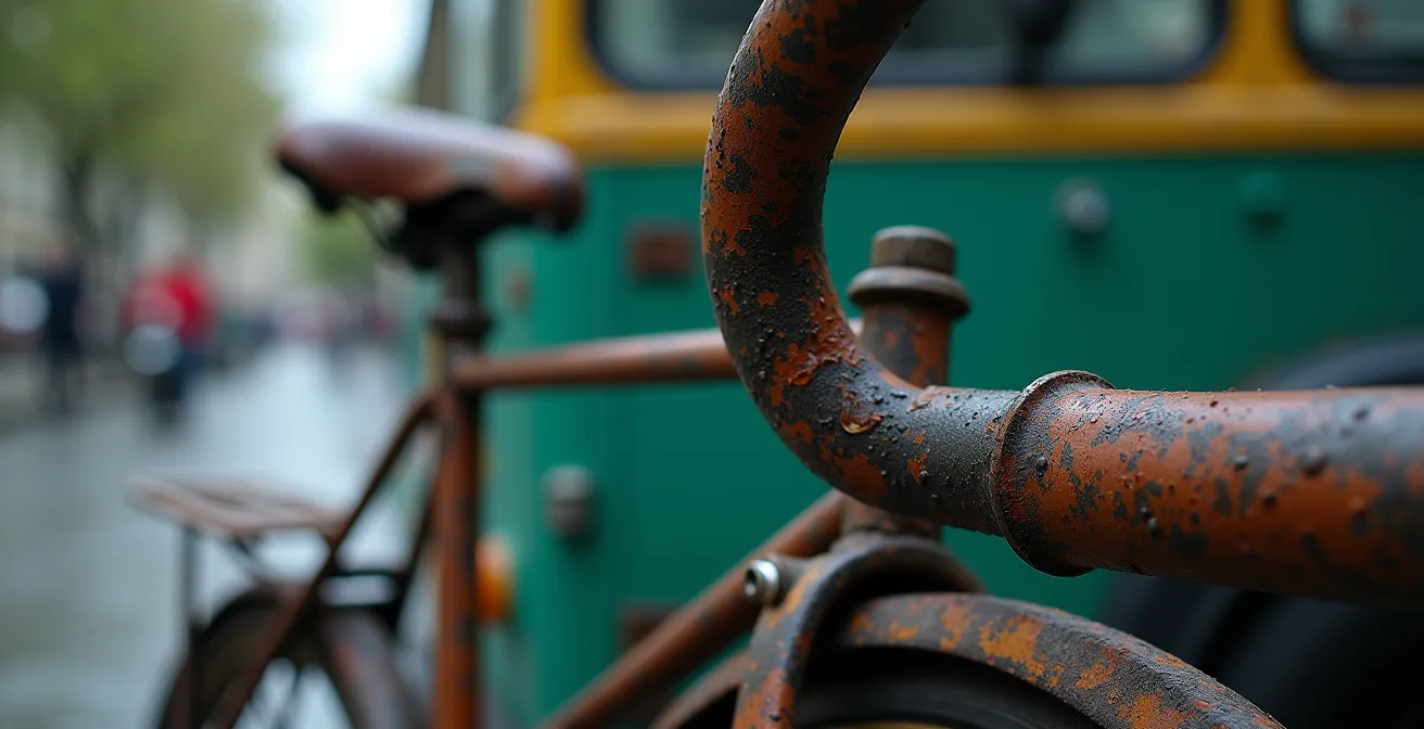 TTC bus with bicycle rack in use during Toronto commute