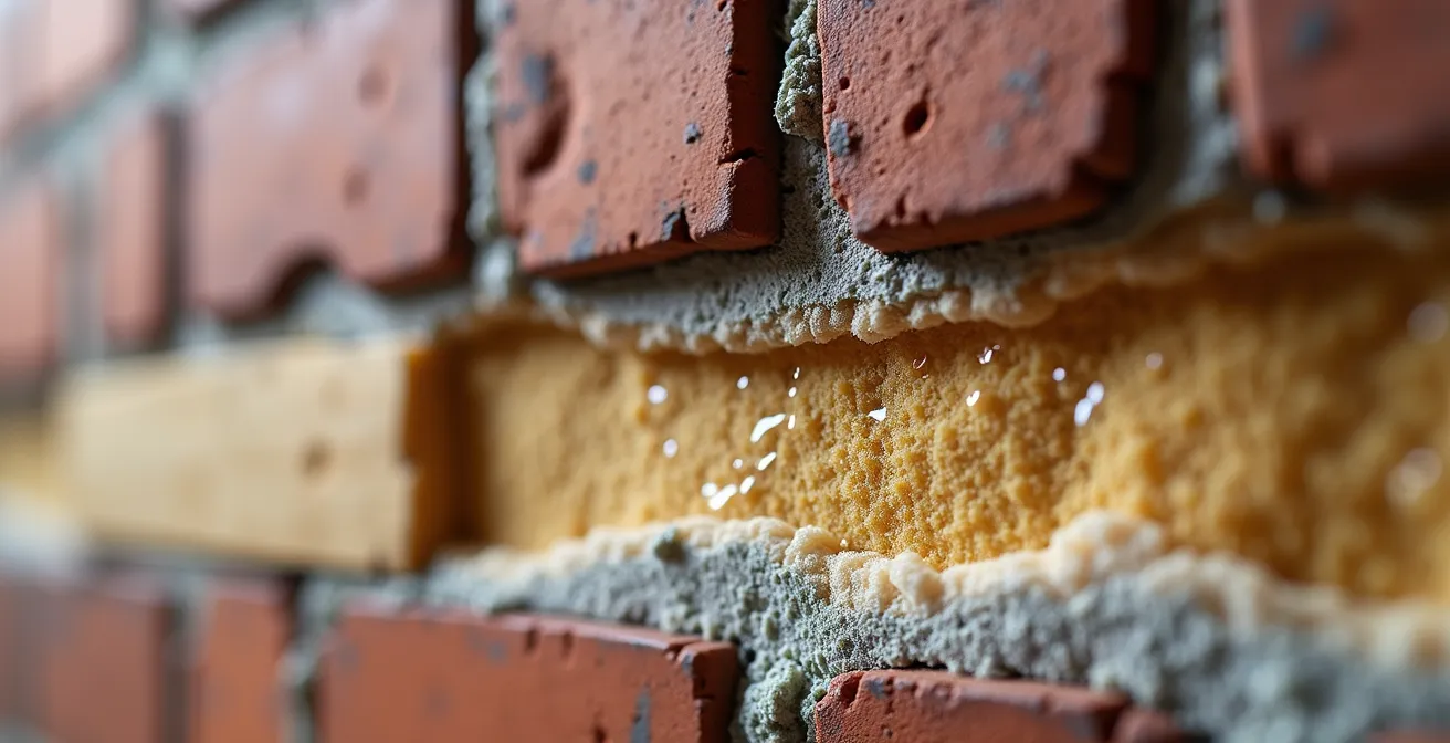 Cross-section view of Victorian wall showing proper breathable insulation installation